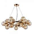 Lampadario Contemporaneo Dallas Metallo Oro 25 Luci Diffusori Ambra MOD548PL-25G