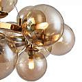 Lampadario Contemporaneo Dallas Metallo Oro 25 Luci Diffusori Ambra MOD548PL-25G