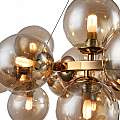 Lampadario Contemporaneo Dallas Metallo Oro 25 Luci Diffusori Ambra MOD548PL-25G