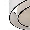 Plafoniera Moderna Bergamo In Metallo Bianca E Nera 3 Luci Diffusore In Tessuto MOD613CL-03W