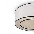 Plafoniera Moderna Bergamo In Metallo Bianca E Nera 3 Luci Diffusore In Tessuto MOD613CL-03W