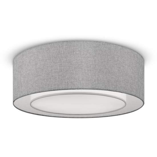Plafoniera Moderna Bergamo In Metallo Cromo 3 Luci Diffusore In Tessuto MOD613CL-04GR