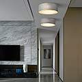 Plafoniera Moderna Bergamo In Metallo Cromo 3 Luci Diffusore In Tessuto MOD613CL-04GR