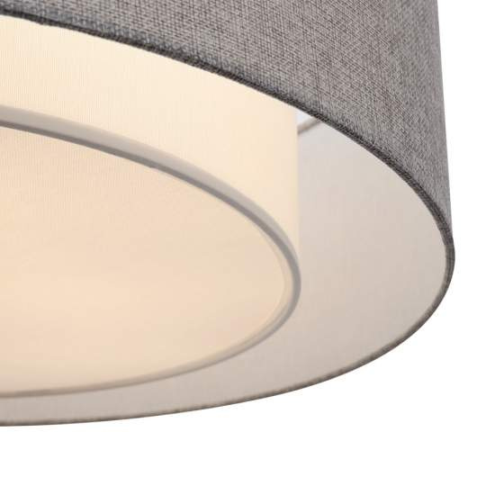 Plafoniera Moderna Bergamo In Metallo Cromo 3 Luci Diffusore In Tessuto MOD613CL-04GR