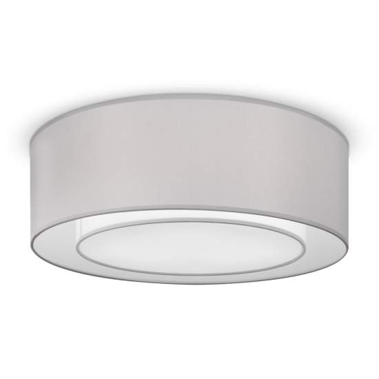 Plafoniera Moderna Bergamo In Metallo Cromo E Grigio 3 Luci Diffusore In Tessuto MOD617CL-04GR