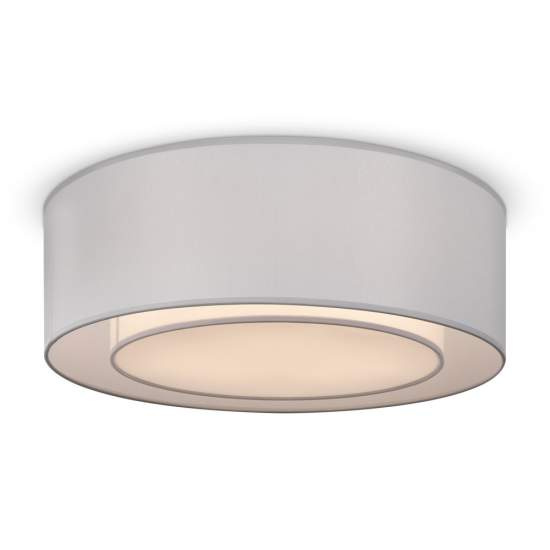 Plafoniera Moderna Bergamo In Metallo Cromo E Grigio 3 Luci Diffusore In Tessuto MOD617CL-04GR