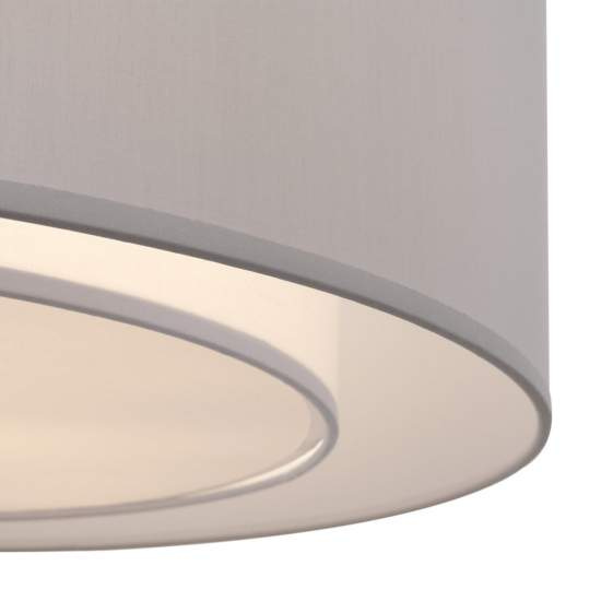 Plafoniera Moderna Bergamo In Metallo Cromo E Grigio 3 Luci Diffusore In Tessuto MOD617CL-04GR