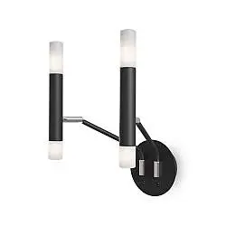 Applique Da Parete Moderno Vigo Metallo Nero Vetro 4 Luci G9 25W