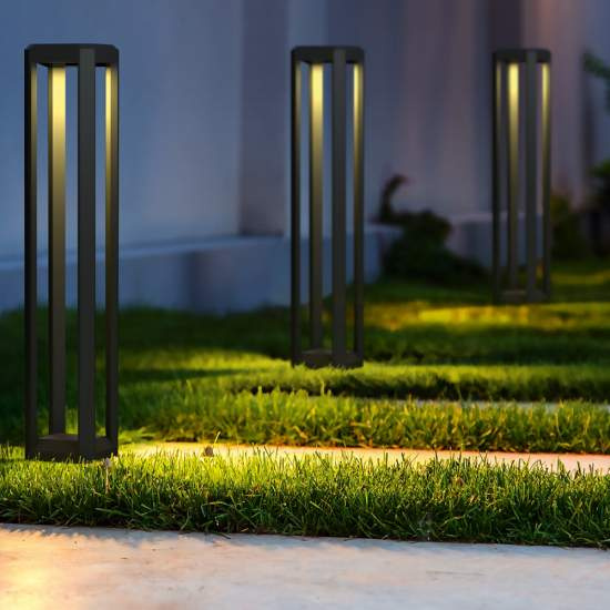 Lampada Da Terra Moderna Da Esterno Alluminio Grigio Luce Led 13W Ip65 O019FL-L12GR3K