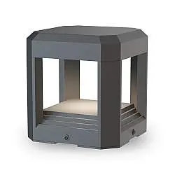 Lampada Da Terra Moderna Per Esterno Alluminio Grigio Luce Led 13W Ip65