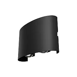 Lampada Da Parete Moderna Da Esterno Metallo Nero Luce Led 4W Ip54