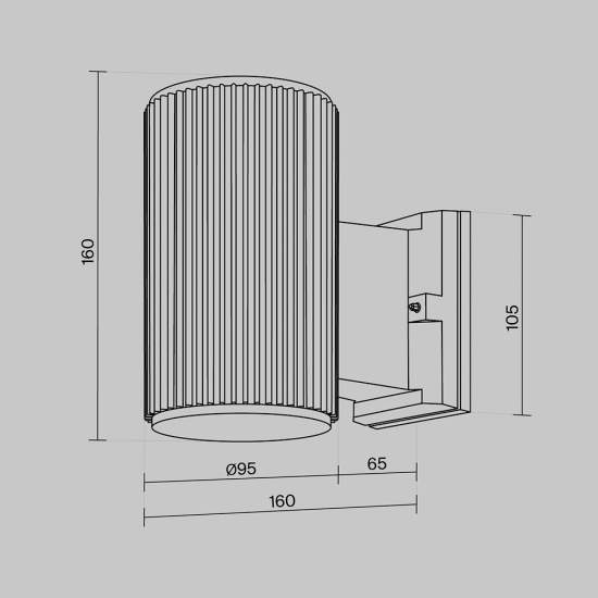 Lampada Da Parete Moderna Da Esterno Metallo Nero Luce1E27 60W Ip54 O419WL-01B