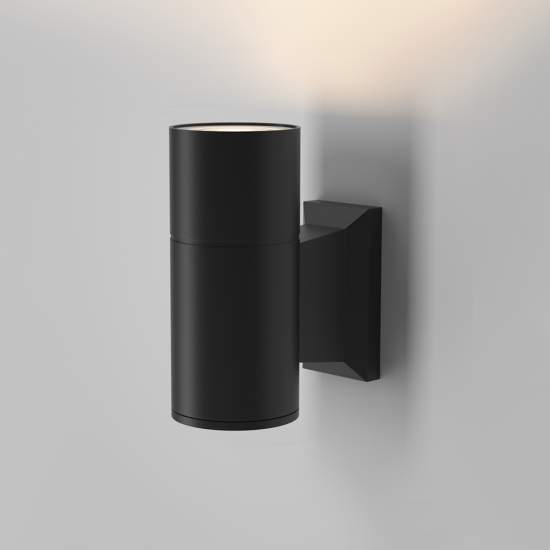 Lampada Da Parete Moderna Da Esterno Alluminio Nero 1 Luce Gu10 50W Ip54 O574WL-01B
