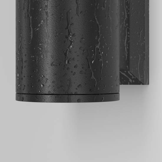 Lampada Da Parete Moderna Da Esterno Alluminio Nero 1 Luce Gu10 50W Ip54 O574WL-01B