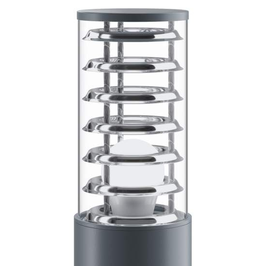 Lampada Da Terra Moderna Per Esterno Alluminio Grigio 1 Luce E27 60W Ip54 O576FL-01GR1