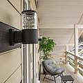 Lampada Da Parete Moderna Da Esterno Alluminio Nero 1 Luce E27 60W Ip54 O576WL-01B