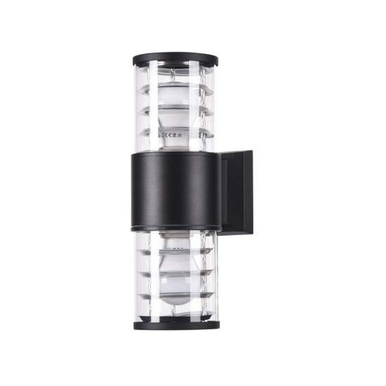 Lampada Da Parete Moderna Per Esterno Alluminio Nero 2 Luci E27 60W Ip54 O576WL-02B