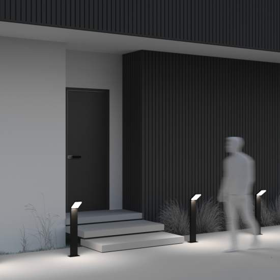 Lampada Da Terra Moderna Da Esterno Alluminio Nero Luce Led 12W Ip54 O595FL-L12B3K