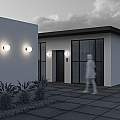 Lampada Da Parete Moderna Per Esterno Alluminio Nero 1 Luce E27 60W Ip54 A++ O598WL-01B1