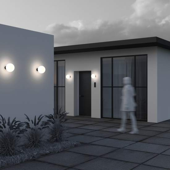 Lampada Da Parete Moderna Per Esterno Alluminio Nero 1 Luce E27 60W Ip54 A++ O598WL-01B1