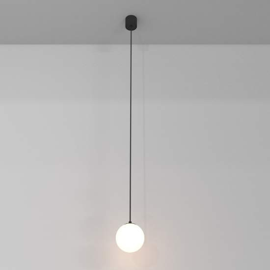 Lampadario A Sospensione Moderno Luna Alluminio Nero Luce Led Integrato 5W Calda P039PL-5W3K-10-B