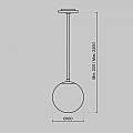 Lampadario A Sospensione Moderno Luna Alluminio Nero Luce Led Integrato 5W P039PL-5W3K-10INS-B