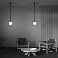 Lampadario A Sospensione Moderno Luna Alluminio Nero Led Integrato 5W Calda P039PL-5W3K-20-B
