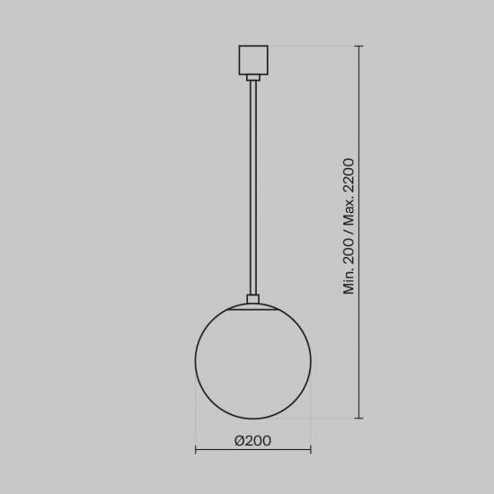 Lampadario A Sospensione Moderno Luna Alluminio Nero Led Integrato 5W Calda P039PL-5W3K-20-B