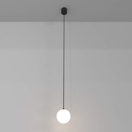 Lampadario A Sospensione Moderno Luna Alluminio Nero Led Integrato 5W Fredda P039PL-5W4K-10-B