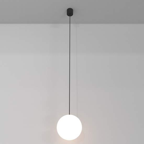 Lampadario Sospensione Moderno Luna Alluminio Nero Luce Led Integrato 5W Fredda P039PL-5W4K-20-B