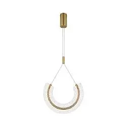 Sospensione Contemporanea Maya Alluminio Oro 1 Luce Diffusore Vetro