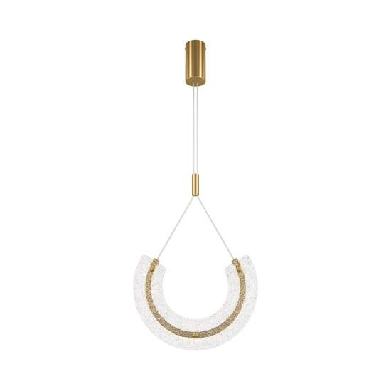 Sospensione Contemporanea Maya Alluminio Oro 1 Luce Diffusore Vetro P091PL-L18G3K