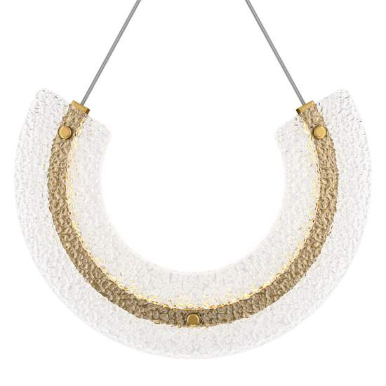 Sospensione Contemporanea Maya Alluminio Oro 1 Luce Diffusore Vetro P091PL-L18G3K