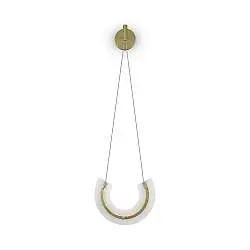 Applique Contemporanea Maya Alluminio Oro 1 Luce Diffusore Vetro