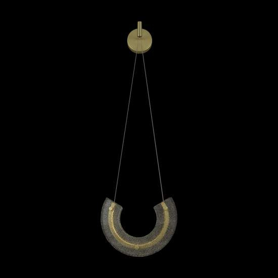 Applique Contemporanea Maya Alluminio Oro 1 Luce Diffusore Vetro P091WL-L18G3K
