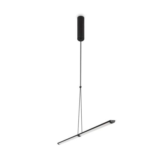 Lampadario A Sospensione Moderno Supersymmetry Alluminio Nero 1 Luce Led 17W P096PL-L11BK