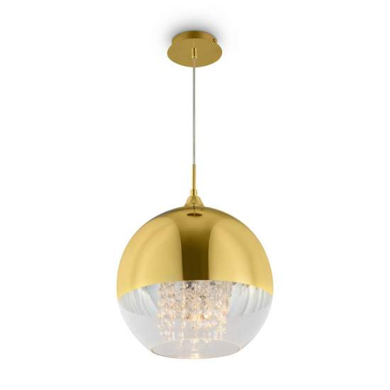 Lampadario Contemporaneo Fermi Metallo Oro 1 Luce Diffusore Vetro E Metallo P140-PL-170-1-G