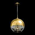 Lampadario Contemporaneo Fermi Metallo Oro 1 Luce Diffusore Vetro E Metallo P140-PL-170-1-G