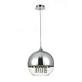 Lampadario Contemporaneo Fermi Metallo Nichel 1 Luce Diffusori Vetro Trasparente P140-PL-170-1-N