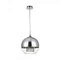 Lampadario Contemporaneo Fermi Metallo Nichel 1 Luce Diffusori Vetro Trasparente P140-PL-170-1-N