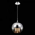 Lampadario Contemporaneo Fermi Metallo Nichel 1 Luce Diffusori Vetro Trasparente P140-PL-170-1-N