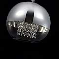 Lampadario Contemporaneo Fermi Metallo Nichel 1 Luce Diffusori Vetro Trasparente P140-PL-170-1-N