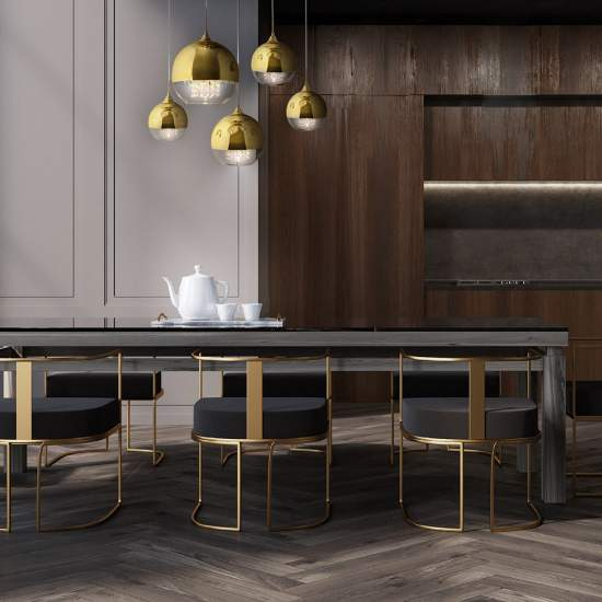 Lampadario Contemporaneo Fermi Metallo Oro 5 Luci Diffusori Vetro E Metallo P140-PL-170-5-G