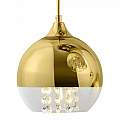 Lampadario Contemporaneo Fermi Metallo Oro 5 Luci Diffusori Vetro E Metallo P140-PL-170-5-G