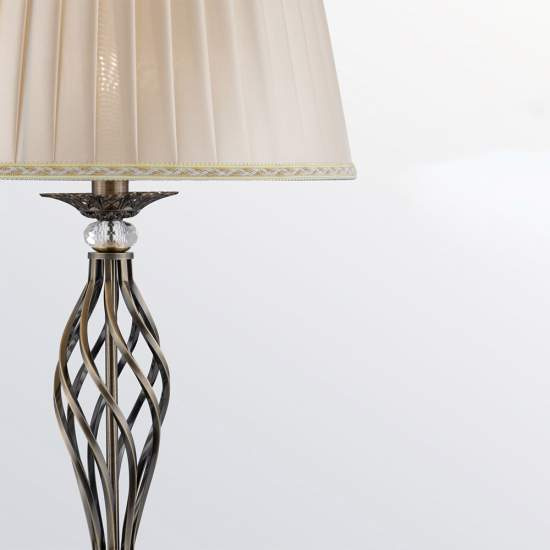 Piantana Shabby Chic Grace Metallo Ottone 1 Luce Diffusore Organza Beige RC247-FL-01-R