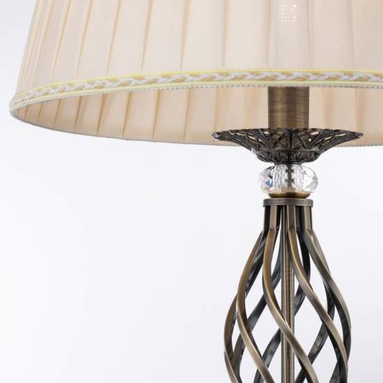 Piantana Shabby Chic Grace Metallo Ottone 1 Luce Diffusore Organza Beige RC247-FL-01-R