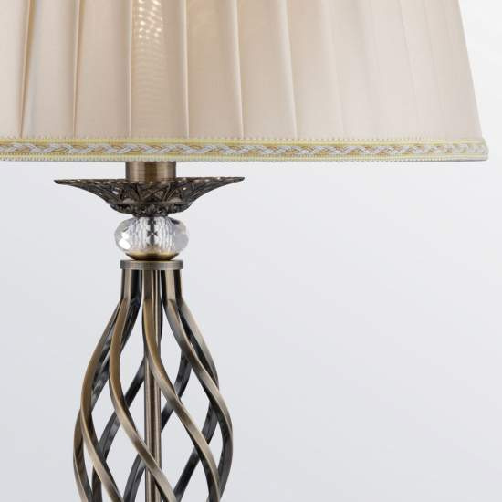 Piantana Shabby Chic Grace Metallo Ottone 1 Luce Diffusore Organza Beige RC247-FL-01-R
