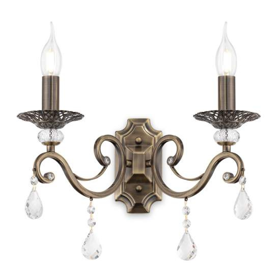 Applique Contemporanea Grace Metallo Ottone 2 Luci RC247-WL-02-R