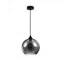 Sospensione Contemporanea Bergen Metallo Nero 1 Luce Diffusore Fumè T314-11-B