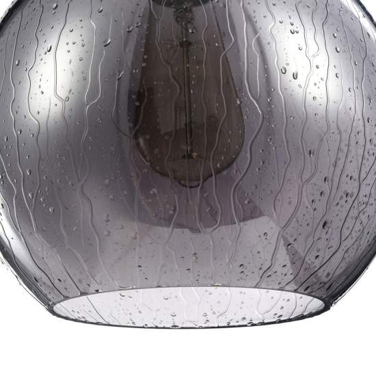 Sospensione Contemporanea Bergen Metallo Nero 1 Luce Diffusore Fumè T314-11-B